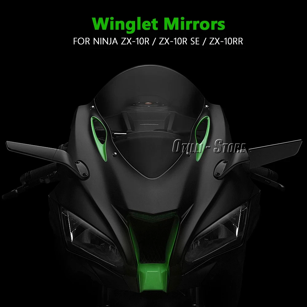 For KAWASAKI Ninja ZX10R ZX-10R SE ZX10RR ZX-10RR ZX 10 R RR Motorcycle Adjustable Aluminum Rearview Mirrors Wind Wing Mirror