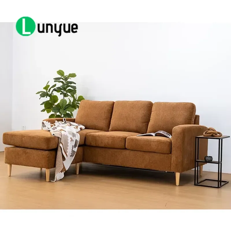 Modern Comfortable Fabric Sofa Bed Multifunctional Folding Design Leisure Couch for Living Room Space Saving Convertible