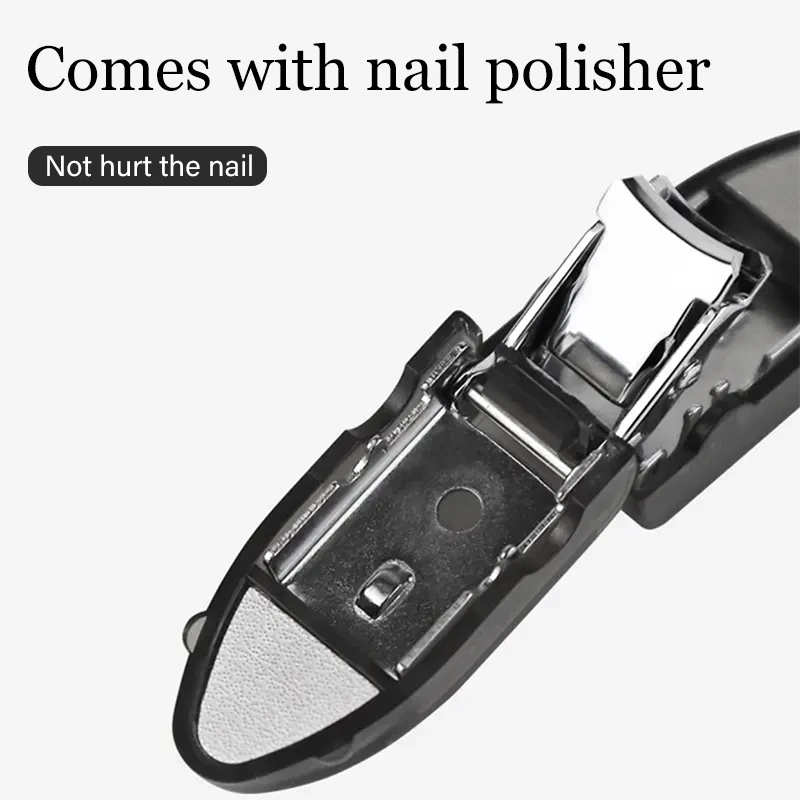 Mini Nail Clipper Foldable Fingernail Cutter Wide Jaw Opening Manicure Tool With Key Ring Outdoor Camping Multi Tool