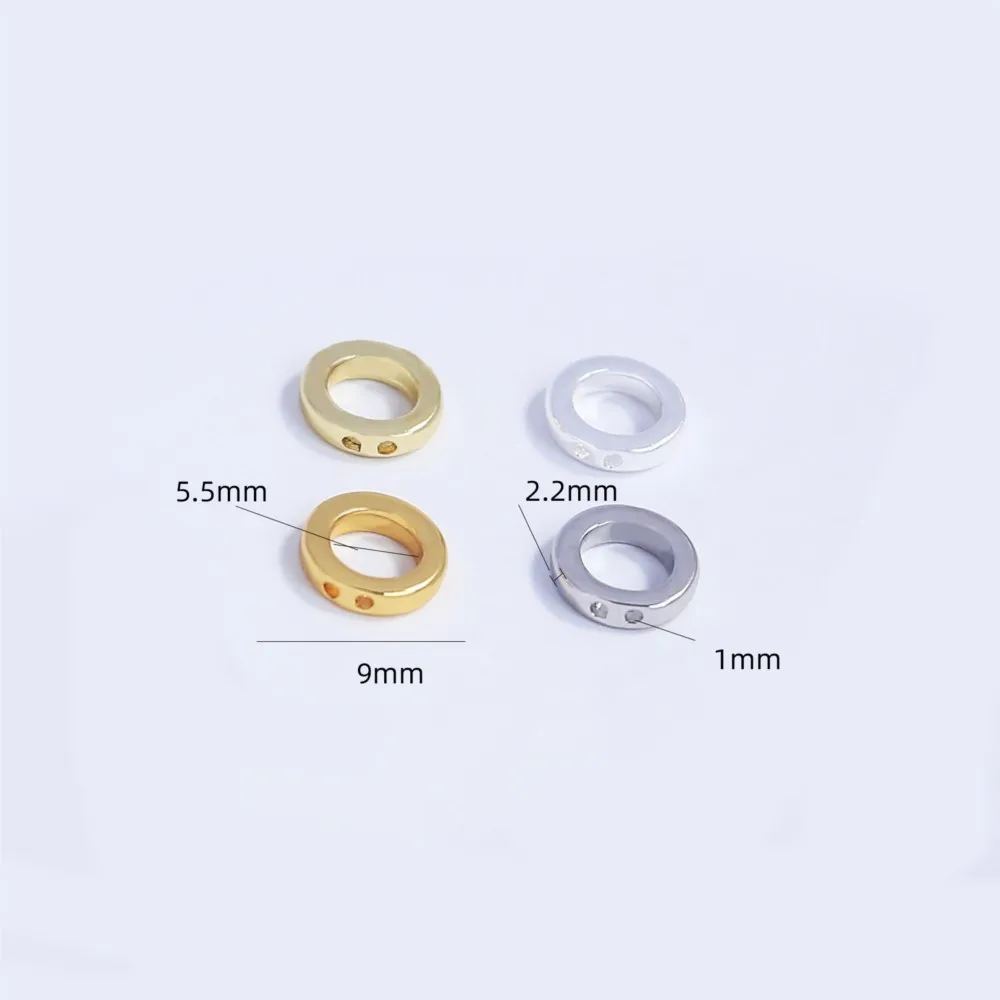 10pcs/20pcs End Bead Tip Double Hole Connector Rings End Caps for DIY Necklaces Bracelets Jewelry Making Supplies Accessories
