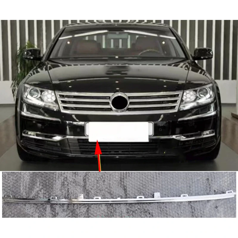 

Auto Chrome Front Lower Bumper Grille Grill Dcorative Strip Trim for VW Phaeton 2011 2012 2013 2014 2015