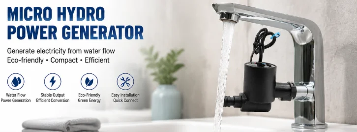 Small 12mm Hydraulic Power Turbine Generator for Smart Bathroom Systems AC Output 2V to 7.5V Stable Electricity