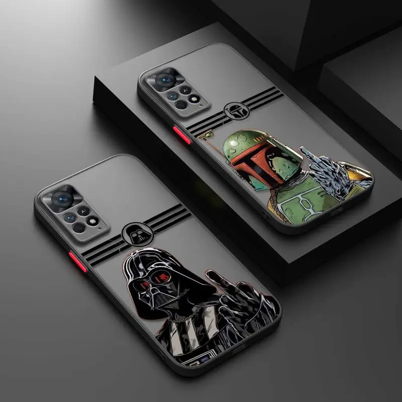 เคสโทรศัพท์ผิวด้านลายการ์ตูนดาว Wars Darth Vader Boba Fett สำหรับ Xiaomi poco X3 X4 NFC 12 12T 11T Pro Mi 11 Lite X5 redmi 10 funda