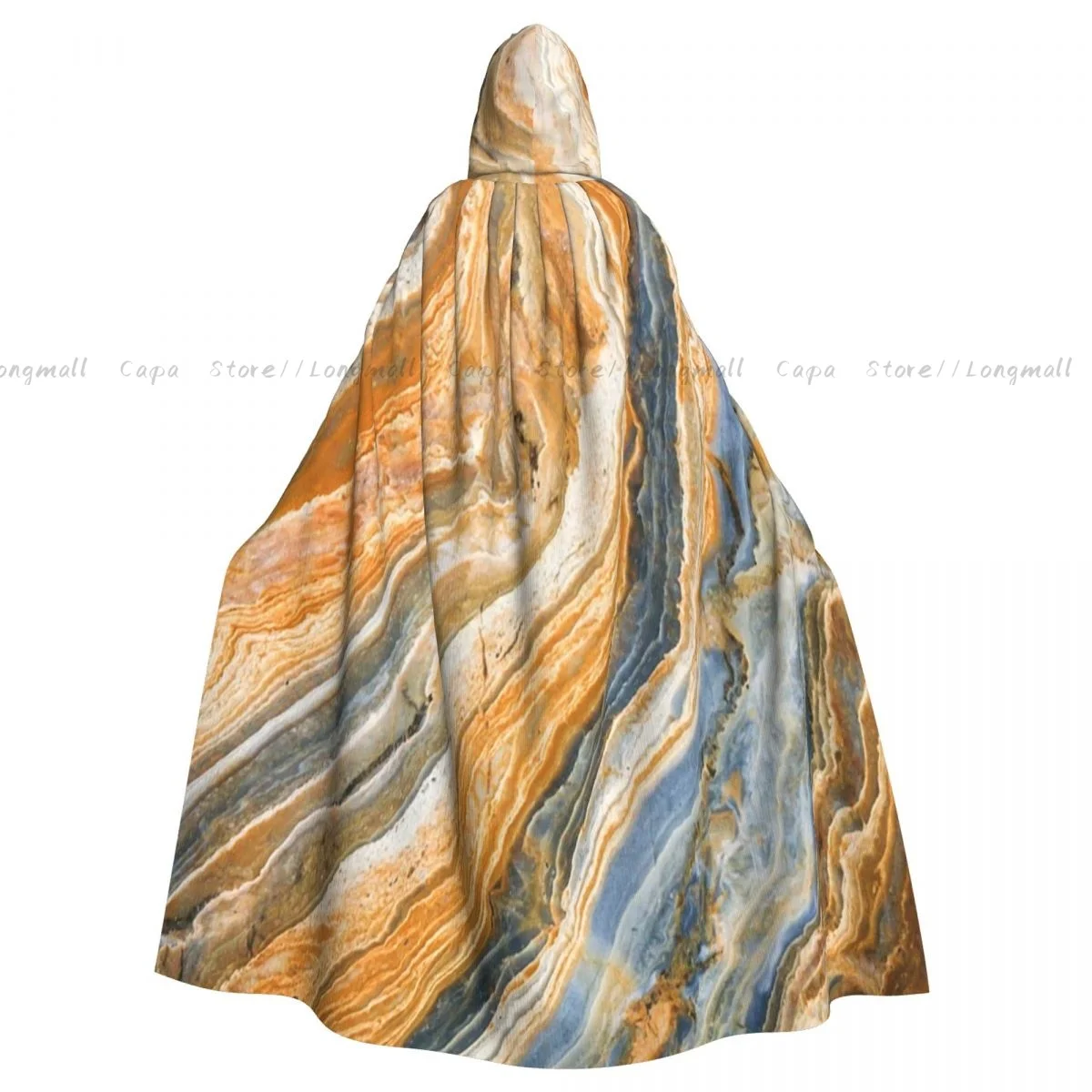 Colorful Rock Quartz Surface Background Cloak Hooded Cosplay Costume Halloween Adult Long Party Cape