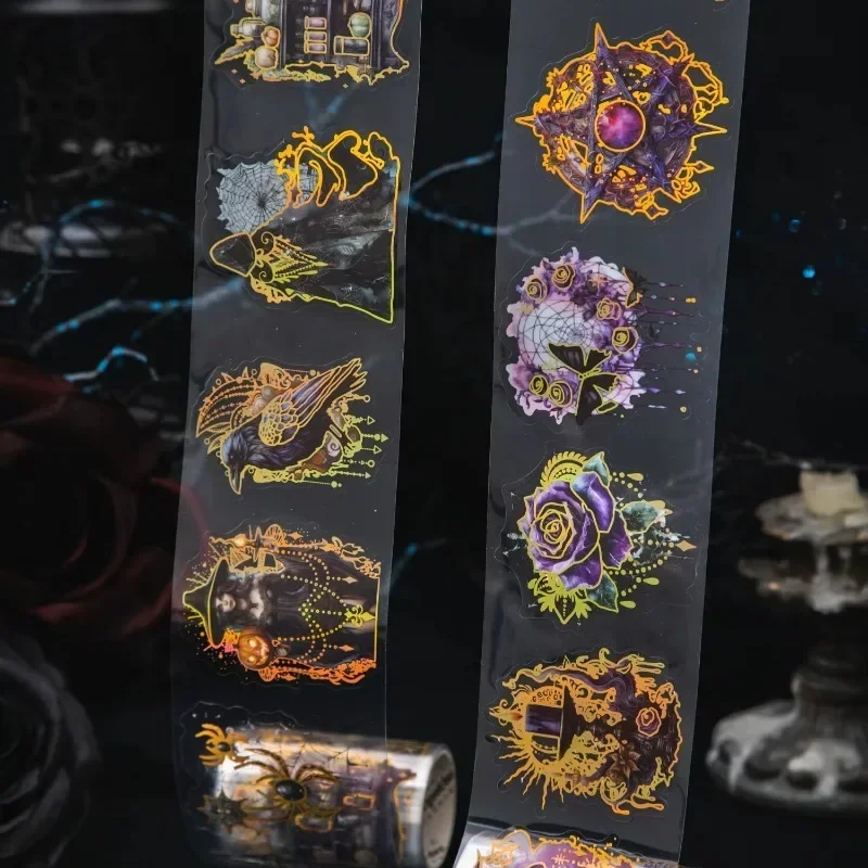 

1 рулон ленты, бронзовый материал для справочника, петля, застежки, наклейки, клей, готическая серия Fantasy, пейзаж, вырезанный альбом для скрапбукинга, 60 мм * 2 м