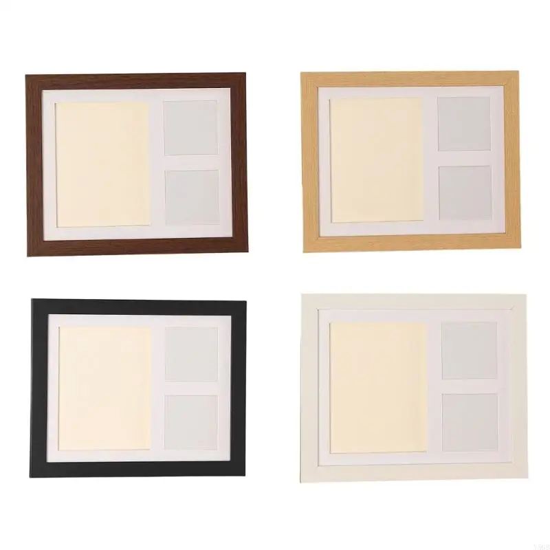 Pet Remembrances Display Frame Set with Paws Print Clay Area and Two Photo Openings for Dog and Cats Owners Home Y5GB