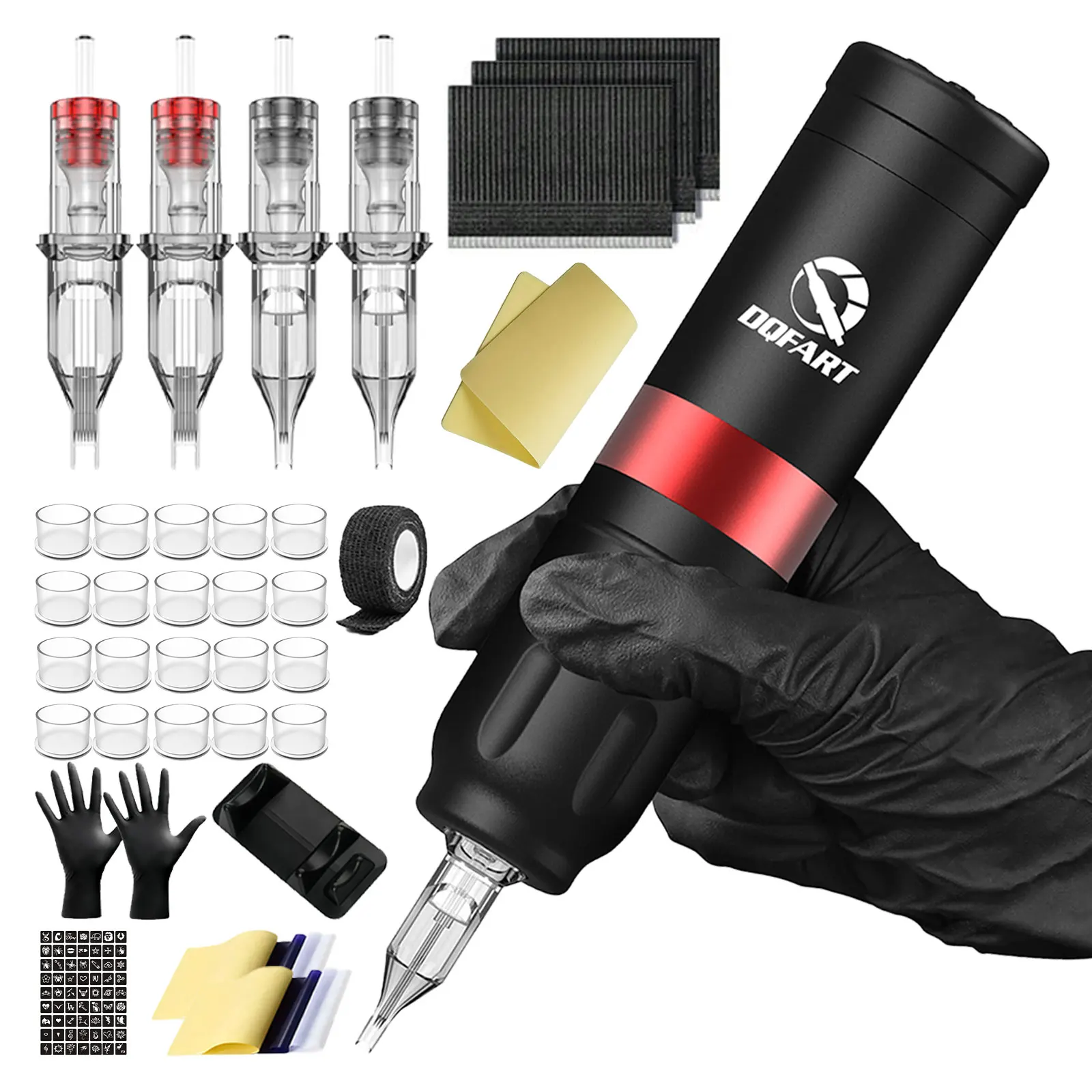

DQFART Wireless Tattoo Kit, Professional Tattoo Pen Kit, Complete Tattoo Gun Kit for Beginners, Tattoo Supplies