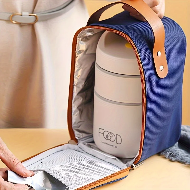 Borsa per il pranzo, borsa bento per studenti; borsa termica da esterno, borsa termica portatile, borsa portaoggetti, non direttamente a contattare il cibo.