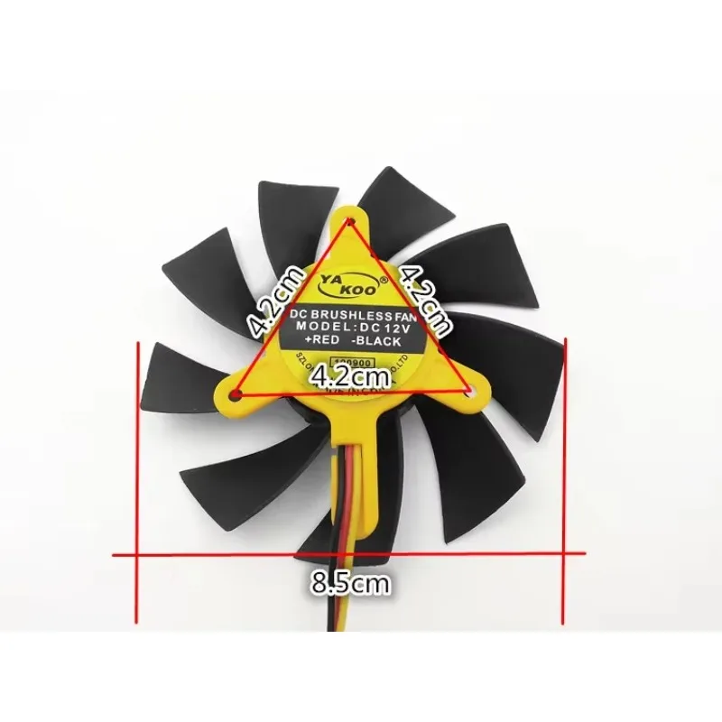 pa 5pcs  Silent 9015 DC12V 4.2x4.2x4.2mm Hole Pitch diameter 85MMx15MM Fan For Graphics Card fan blade with 3pin