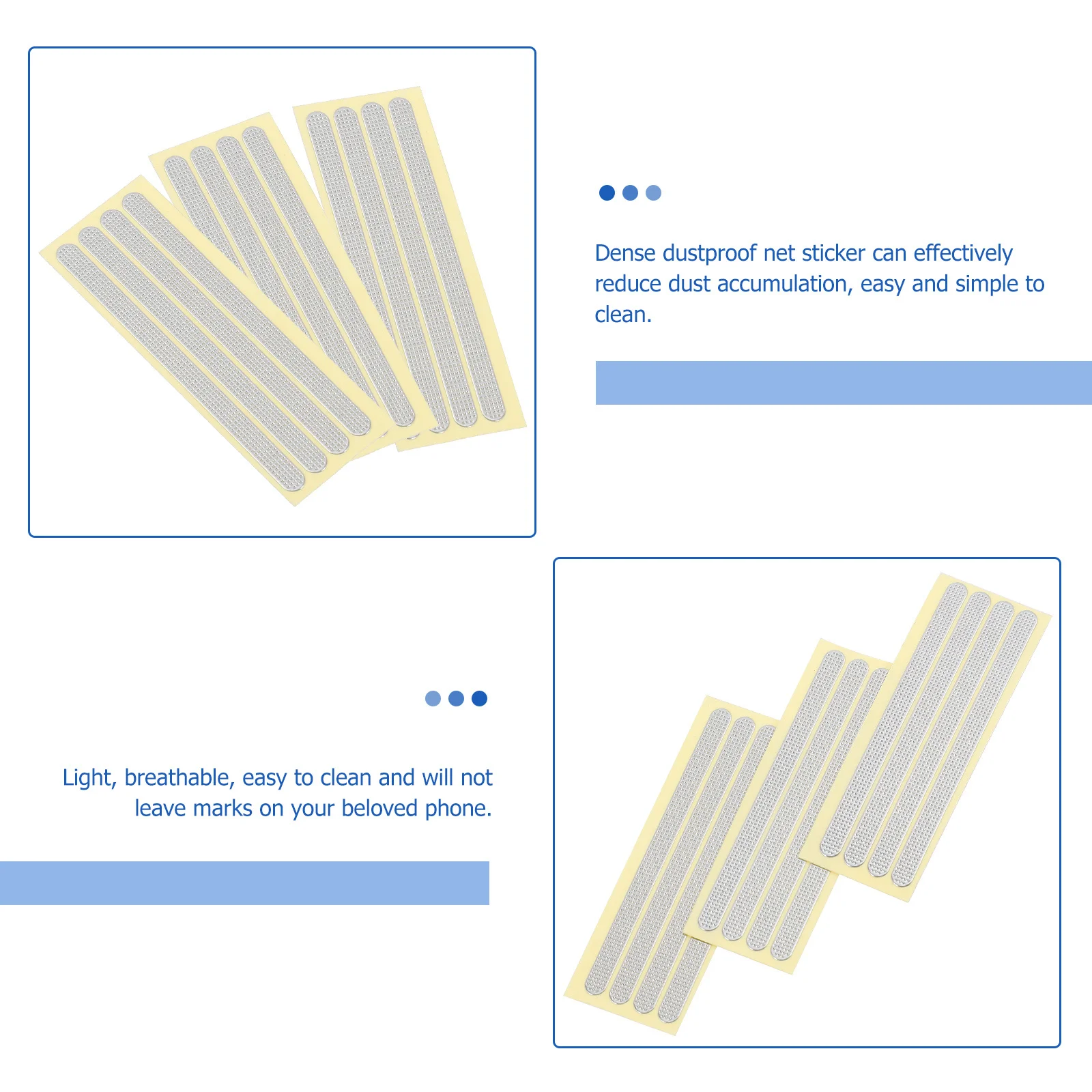 

1Set Tablet Speaker Protector Dustproof Mesh Sticker Splashproof Adhesive Sticker Soft Breathable Replacement Net for