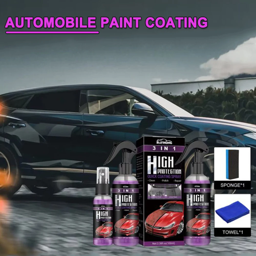 3-In-1 High Protection Fast Auto Surface Coating Spray Self Action Paint Change Color Cleaning  Grease And Dirt Coating Spray