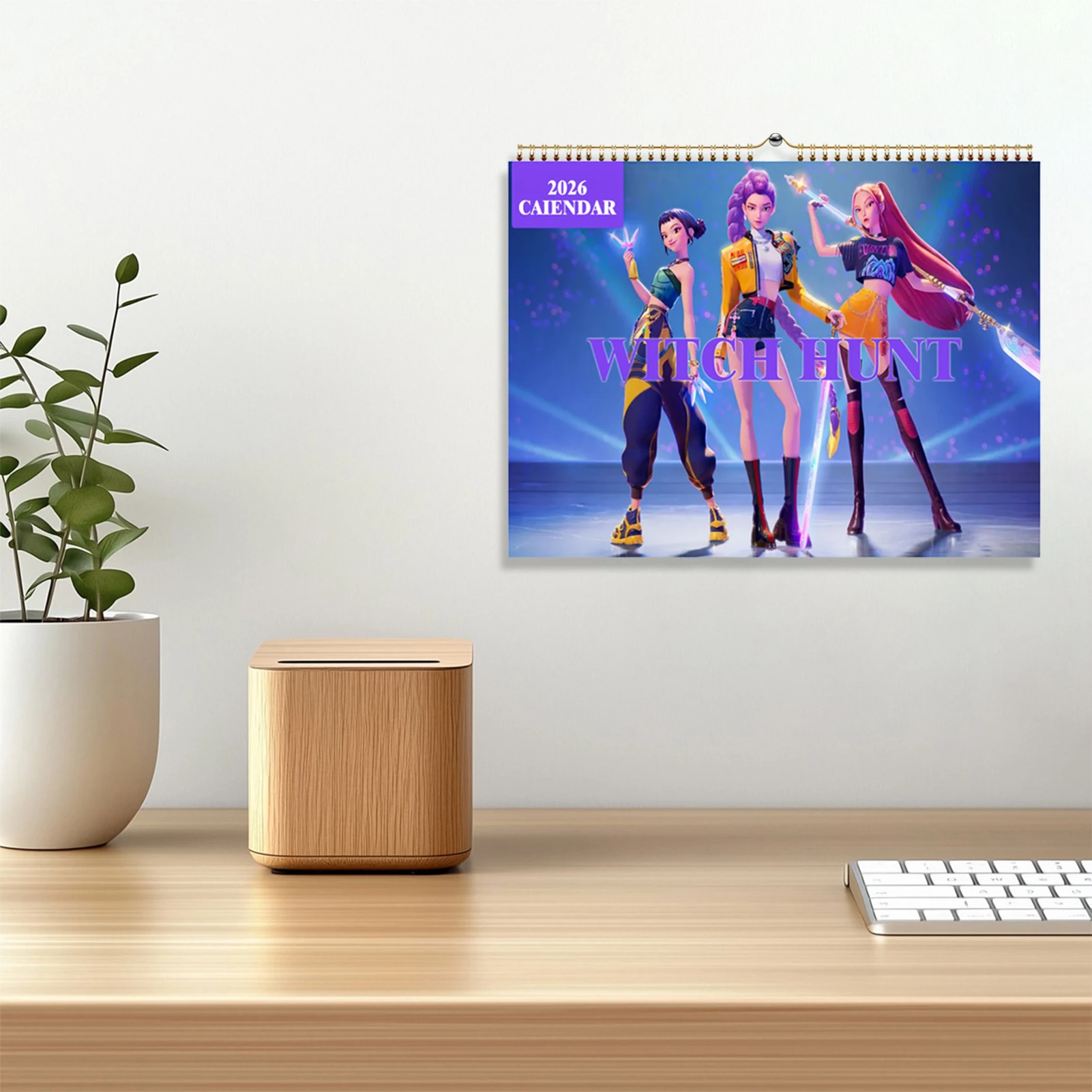 Календарь «Охотник на демонов» 2026, настенный ежемесячный планировщик, высококачественный печатный макет для настольного или настенного использования