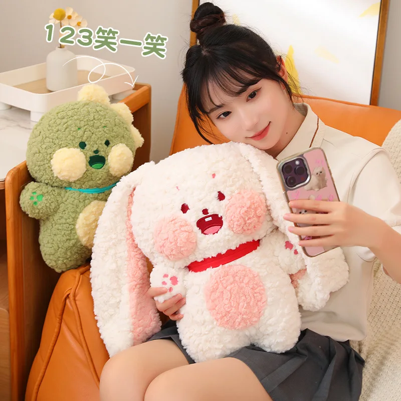 25-60cm Cute Cartoon Cotton Bunny Dinosaur Plush Toys Kawaii Soft Stuffed Animal Doll Lovely Pillow for Kids Girls Home Decor