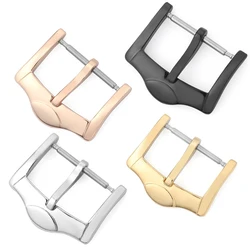 Stainless Steel Middle Brushed Watch Buckle 14mm 16mm 18mm Silver Rose Gold Black Watchband Strap Clasp Watch Accessories