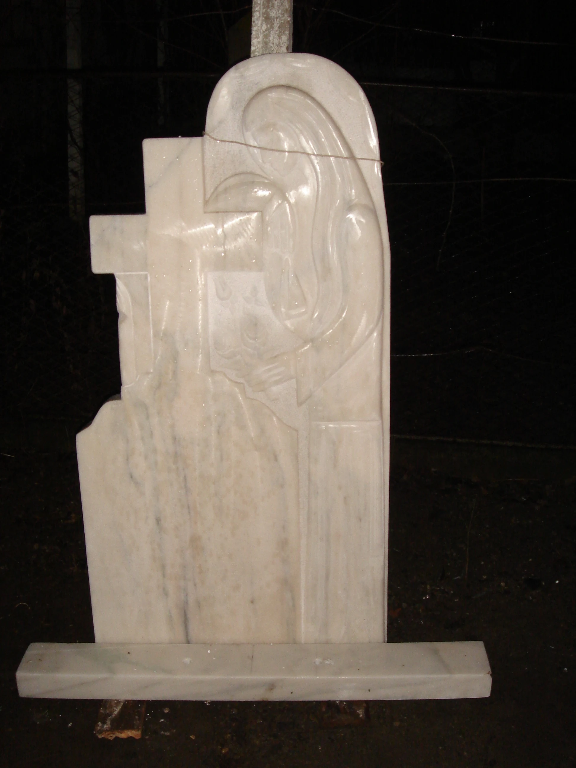 التخصيص الرخام الأبيض الصليب شواهد القبور حجر الرأس قبر #4