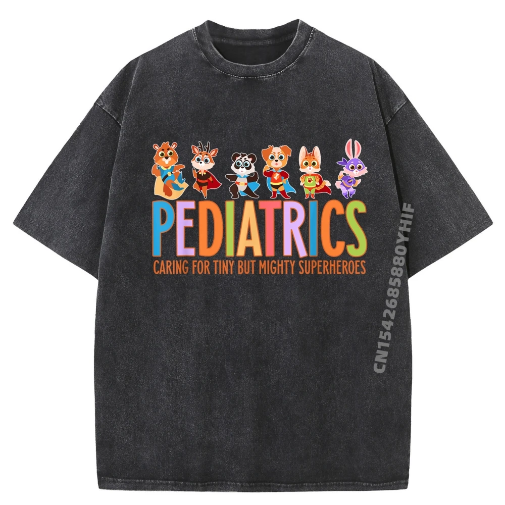 

Funny Pediatric Nurse Caring For Tiny But Mighty Superheroes Luxury T Shirt Men High Quality Men Clothes Graphic Washed Shirt