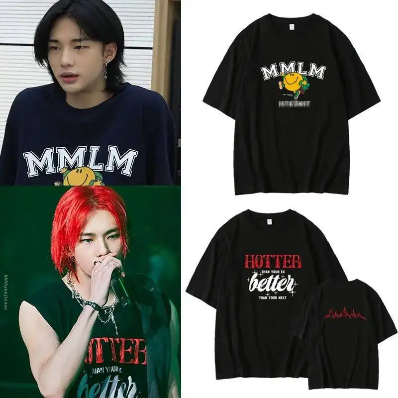 T-pop New Korean Stars Kpop Boy Group Hwang Hyun Jin Costume HwangHyunJin casual loose student short-sleeved t-shirt Gift view 3