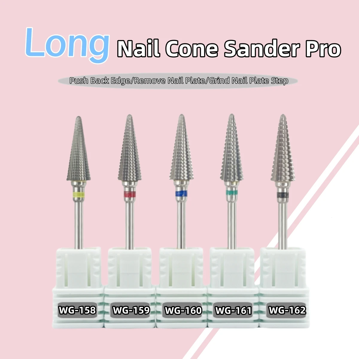 1Pcs 17mm Pro Cone Carbide Cuticle Clean Nail Bit Nail Tungsten Drill Bit Electric Grinding Burr Manicure Drills Nails Accessory