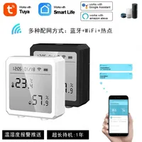 Tuya WiFi Thermometer Temperature Humidity Sensor Meter Alarm Clock Smart Indoor Support Alexa Google Digital Table Hygrometer