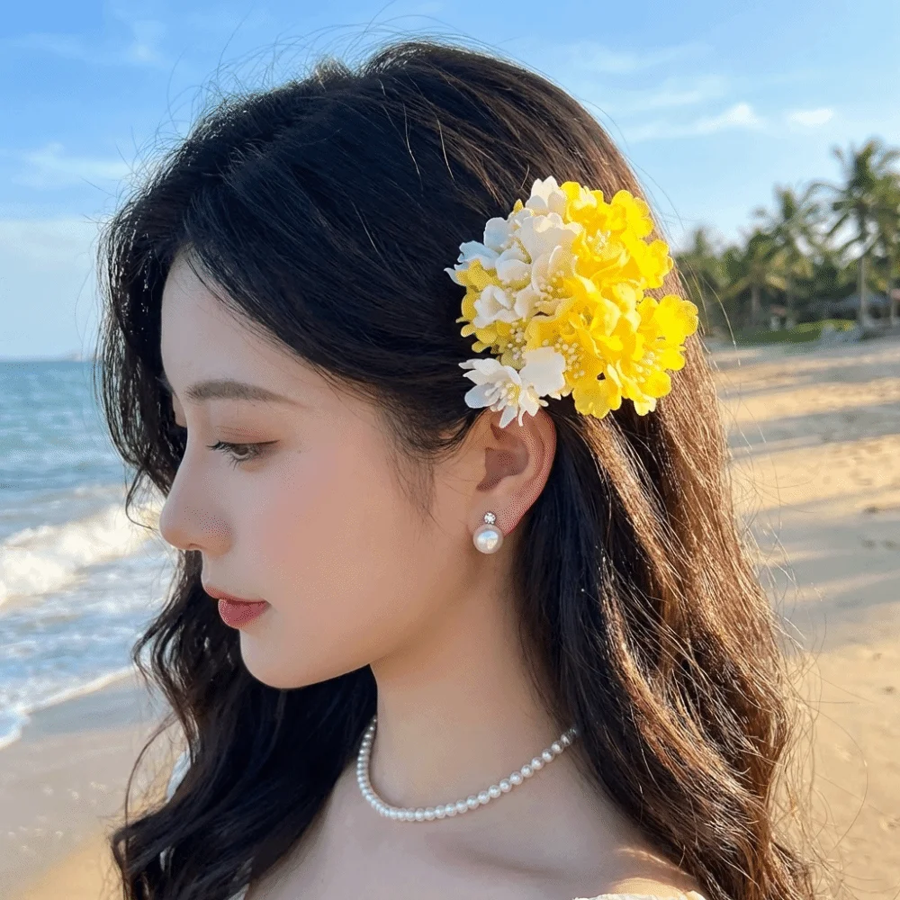 

Cloth Simulation Flower Hairpin Colorful Headdress Flower Side Clip Bohemian Ancient Style Hanfu Hair Accessories
