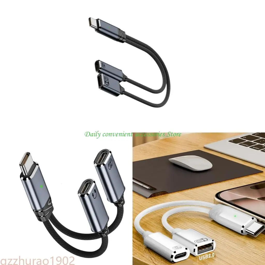 

97QB 100W быстро зарядка с двойной головкой USB C Splitter Adapter Adapter Type C