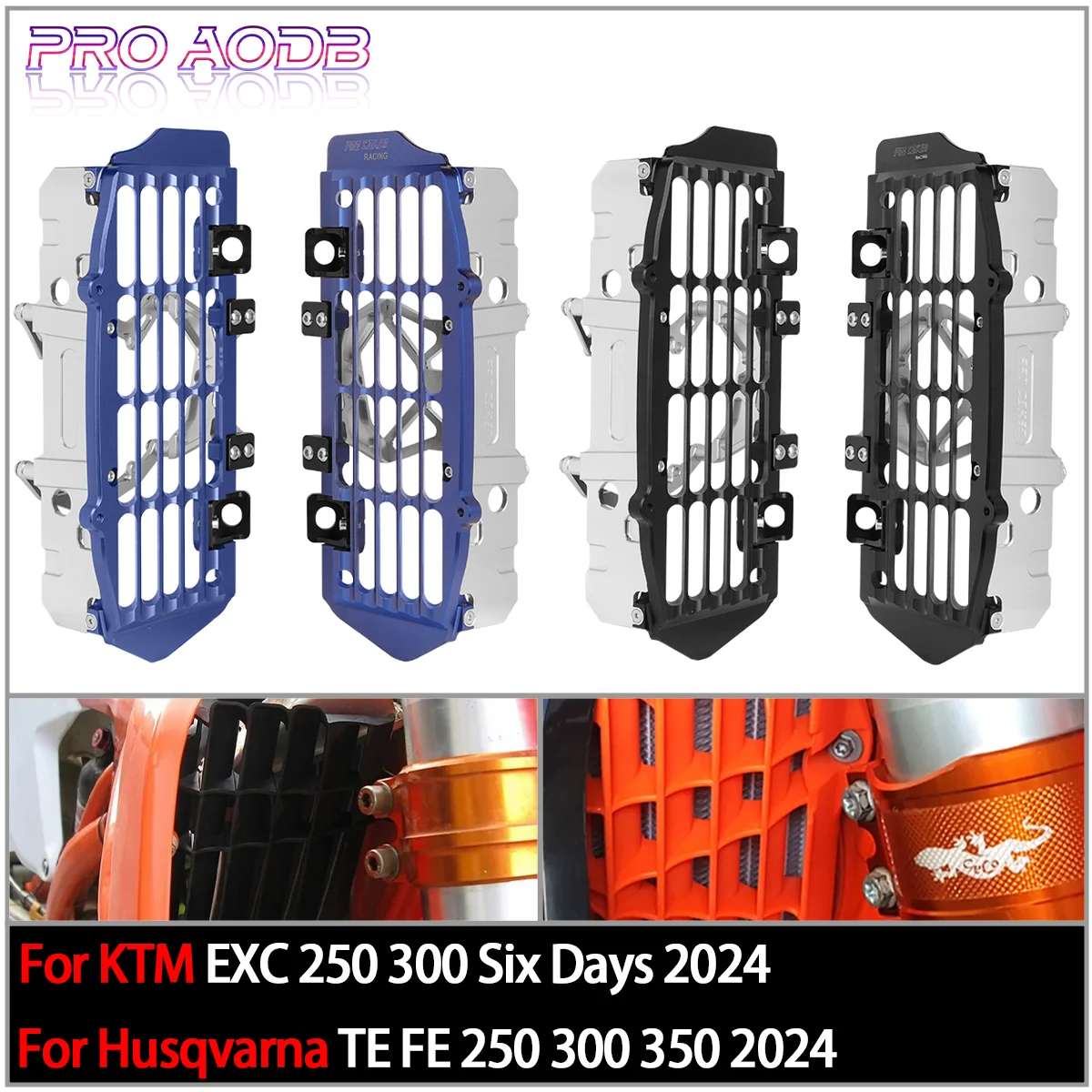 

For KTM 2024 New EXC 250 300 Six Days 2024 Motocross Radiator Grill Guard Protector Cover For Husqvarna TE FE 250 300 350