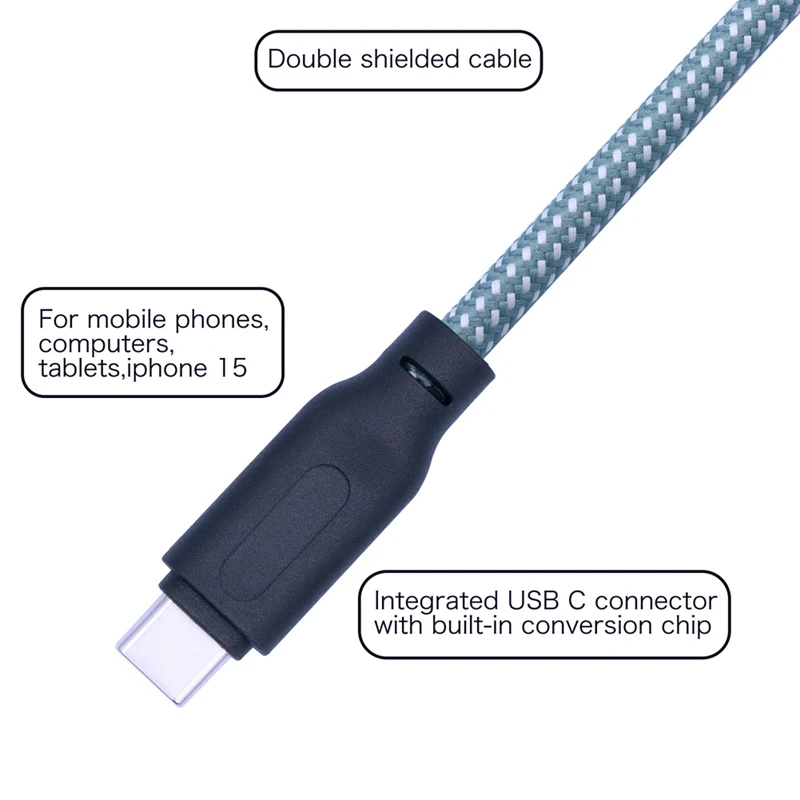 6.35Mm Male To USB Type-C Male Guitar Audio Cable 1/4Inch To USB-C Recording Cord Guitar To USB C Record Cable