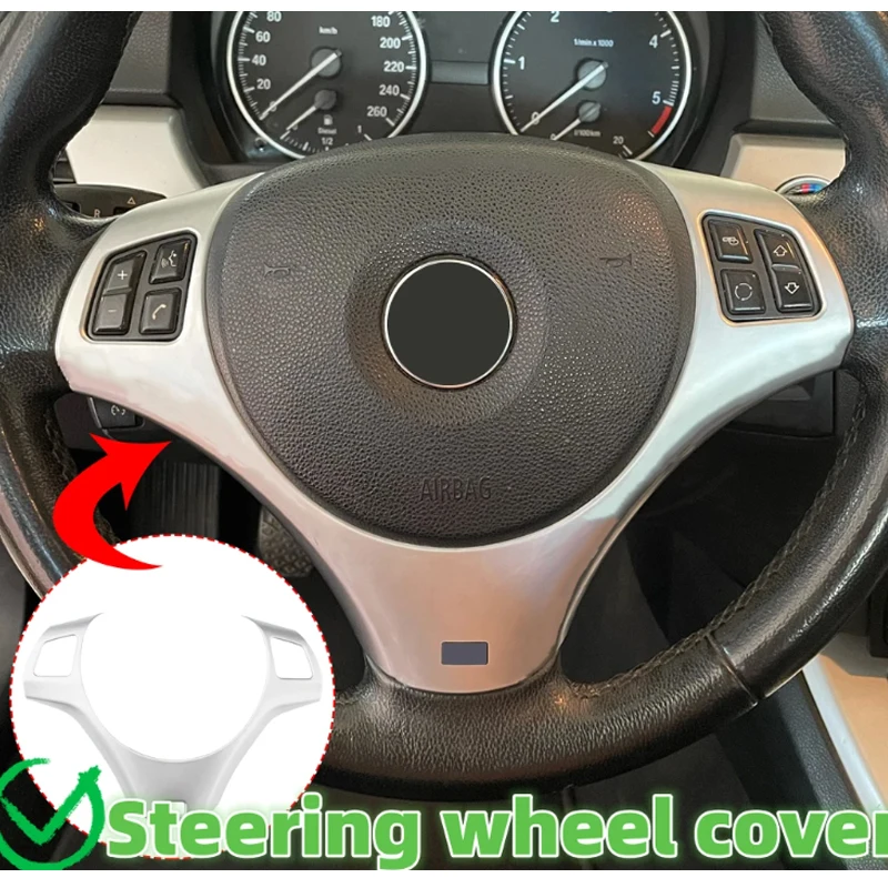 Steering Wheel Panel Decoration Cover Sticker for BMW 1 3 Series E90 E92 E93 2005-2012 E82 E87 2004-2011 X1 E84  accessories