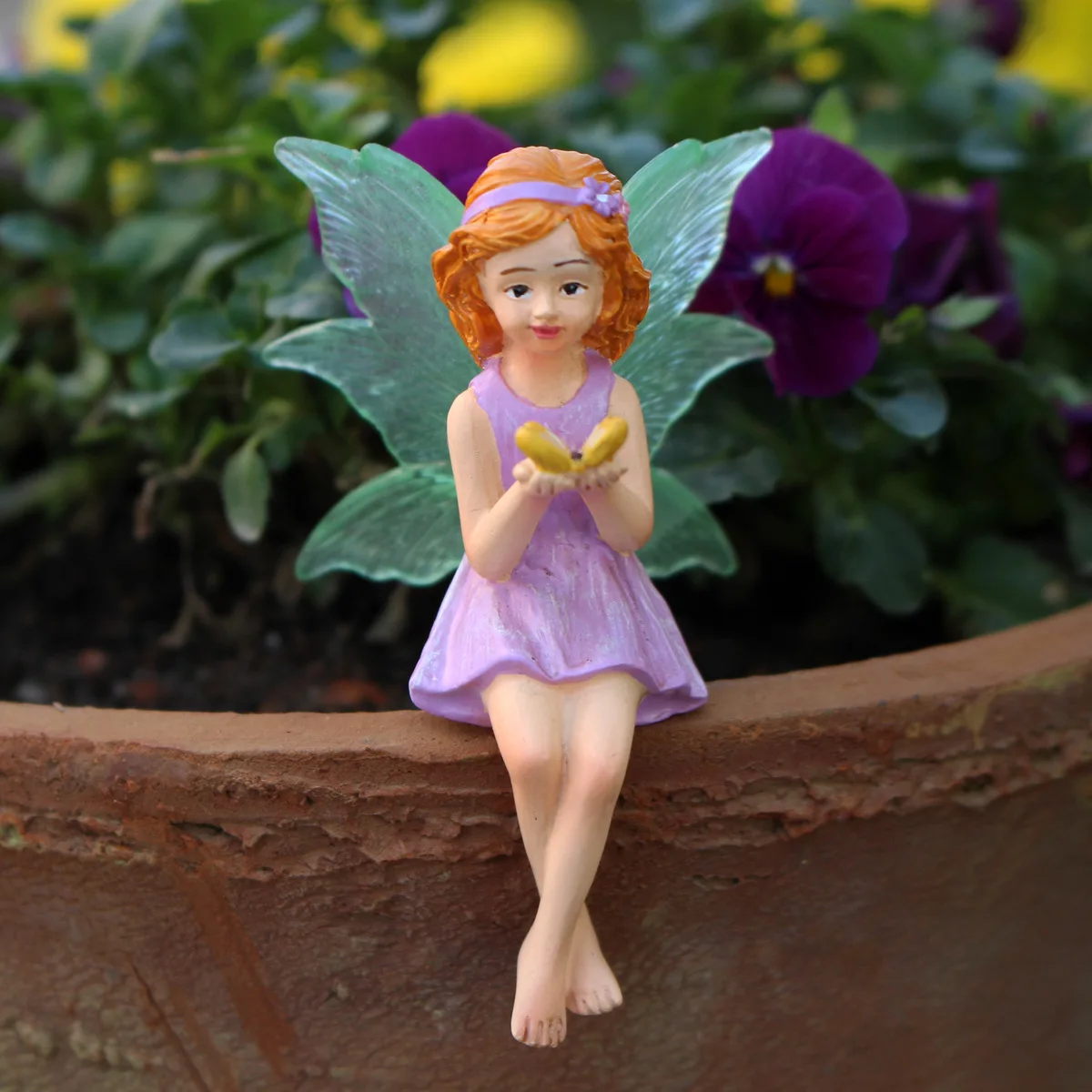 Handheld Butterfly Fairy Resin Plugin Creative Micro Landscape Fairy Garden Flower Pot Decoration Ornament