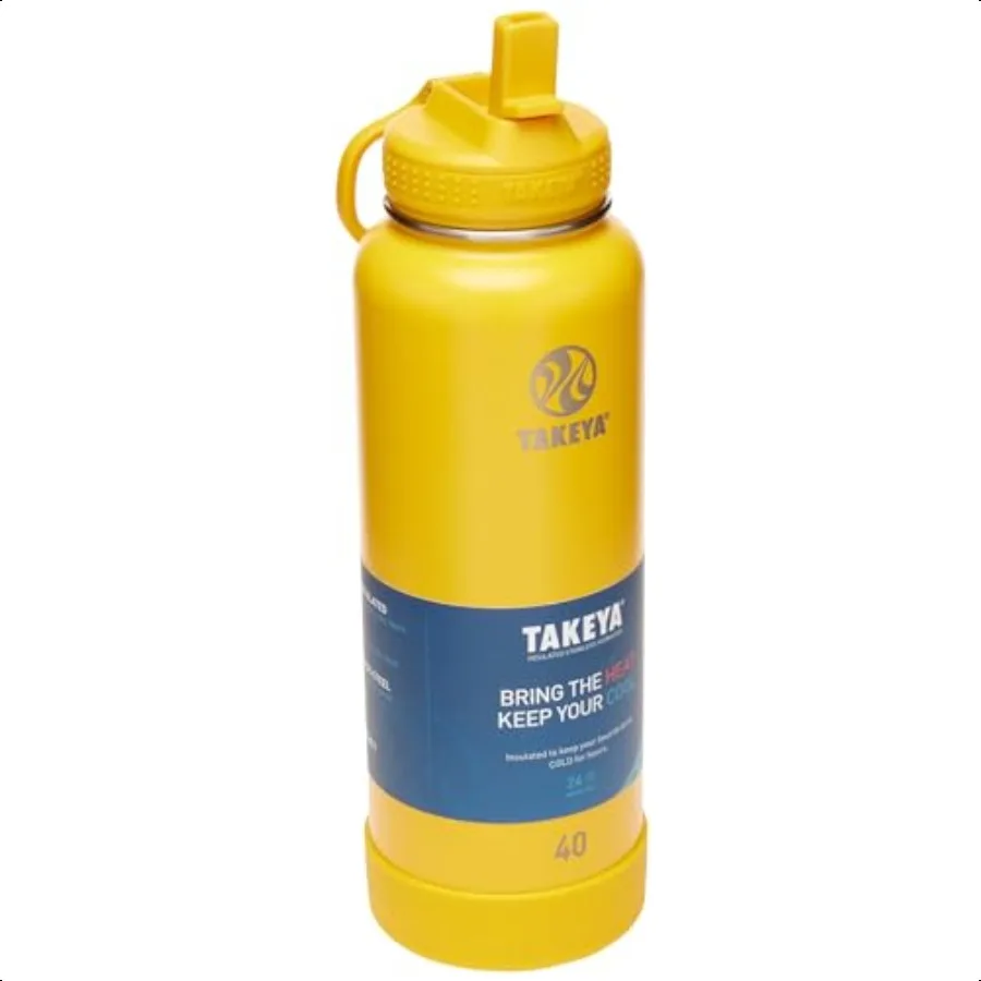 

Actives Water Bottle with Straw Lid Durable EasyCare Water Bottle with Stainl Steel Insulation BPAFree Lid with Carry Handle St