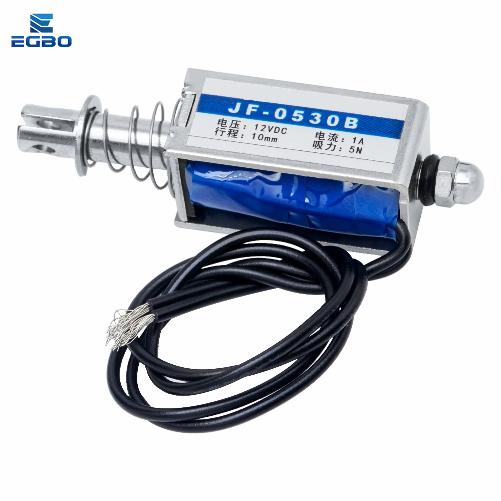 1 قطعة JF-0530B تيار مستمر 6 فولت 12 فولت 24 فولت دفع وسحب نوع JF-0530B فتح الإطار الكهرومغناطيسية قوة keepping 5N السفر 10 مللي متر الخطي الملف اللولبي