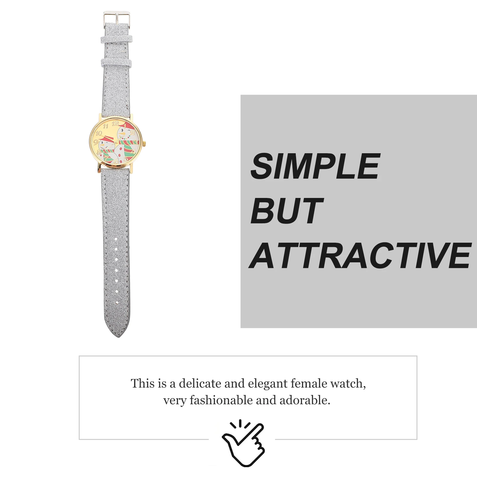 

's Watch Color Holiday Snowman Pattern Decor Christmas Watches for Ladies Gifts