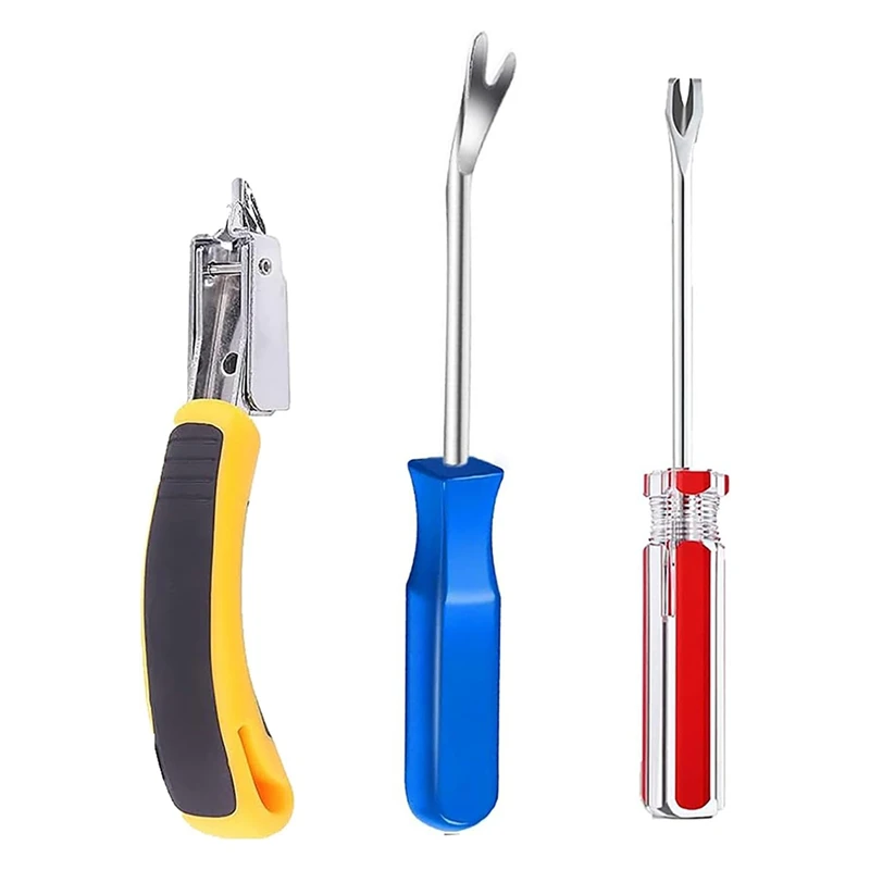 ABAE-Kit de herramientas para quitar grapas de tapicería, Extractor de grapas de instalación de sujetadores de construcción para muebles, suelo, pared de madera