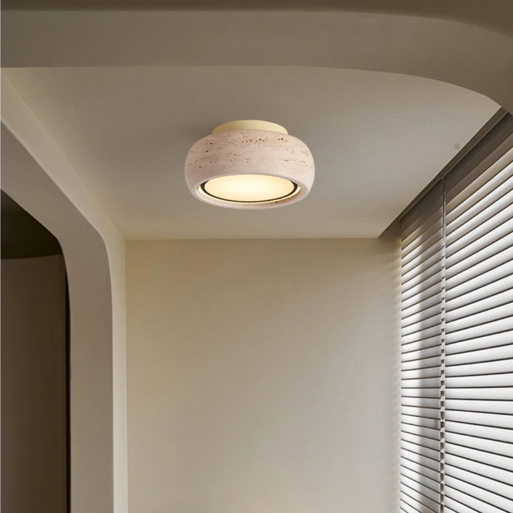 Marble LED Ceiling Light Balcony Corridor Living Room Corridor Chinese Retro Hallway Hallway Entrance Decoration Ceiling Light