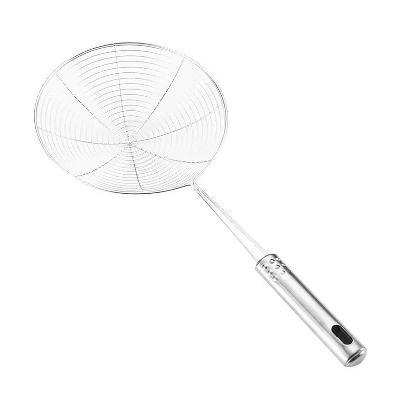 Stainless Steel Wire Skimmer Spoon Anti Scald Long Handle Strain Colander Noodle Dumpling Filter Sieve Kitchen Cooking Tool
