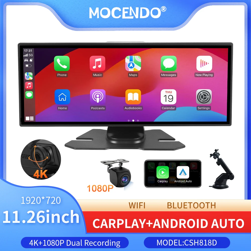Universal Portable Wireless Carplay Touch Screen Stereo with Android Auto for Car - Easy Installation view 2