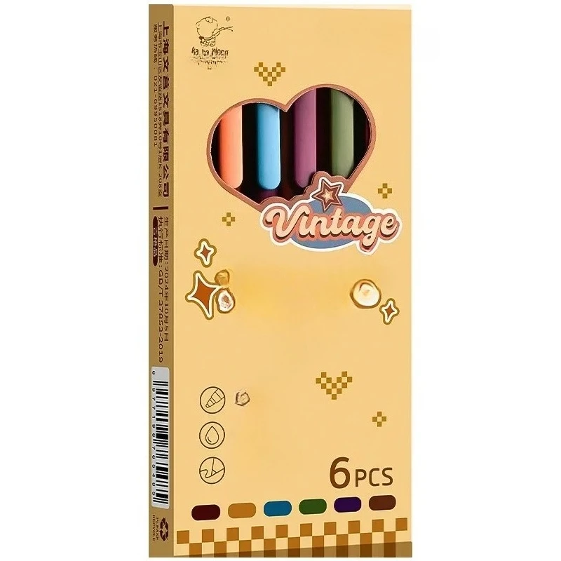 

6 шт./компл., 0,5 мм, цветные чернила, цветная гелевая ручка, тонкая точка, гладкая шариковая ручка для письма, ручки первой необходимости для школы, школьный офис