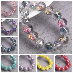 6mm 8mm 10mm Round Shape Coloful Plated Faceted Crystal Glass Loose Beads Wholesale lot for Jewelry Making DIY Crafts Findings