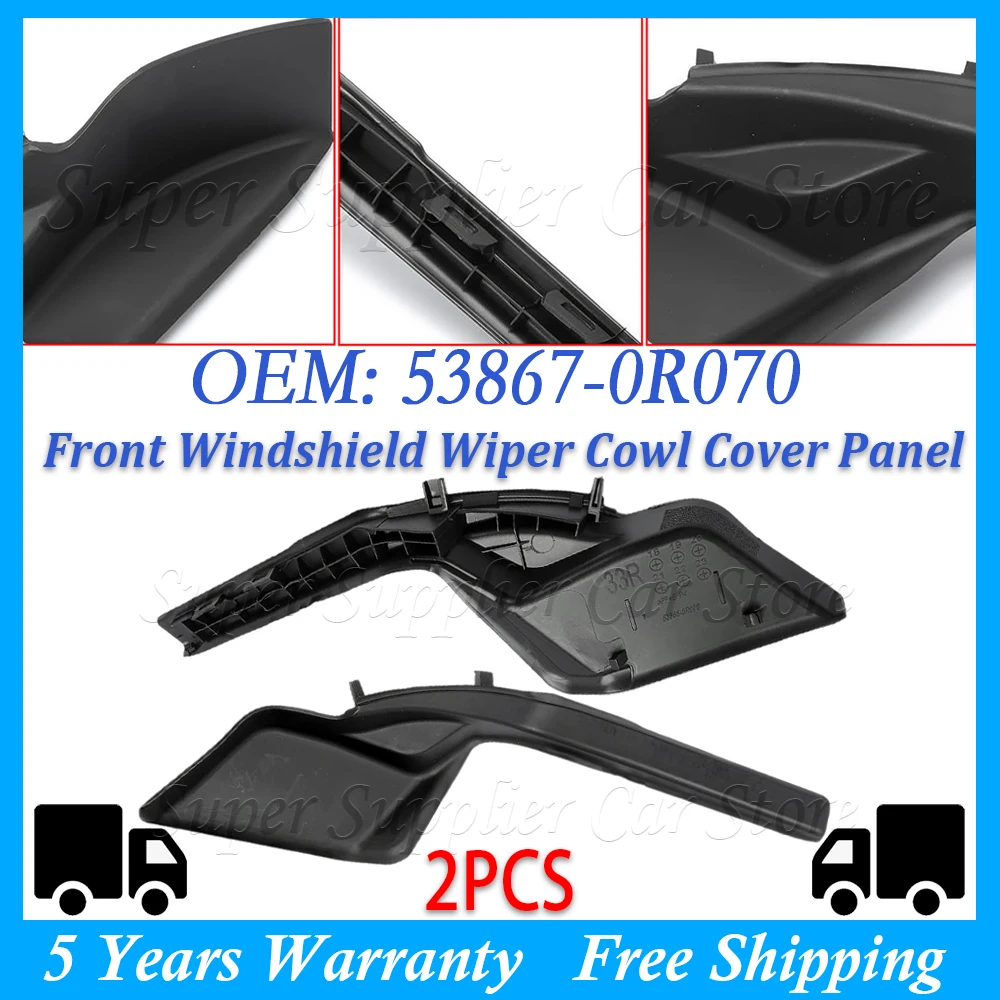 New Front Windshield Wrap Corner Trim Wiper Cowl Side Trim Cover For Toyota RAV4 RAV 4 XA50 2020 2021 2022 For LHD 53867-0R070