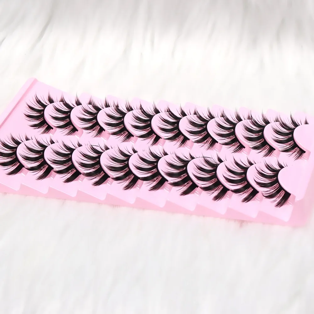 10 Paar dicke künstliche Wimpern für mehr Volumen – wiederverwendbares, formaldehydfreies Kunstwimpern-Set für die Make-up-Anwendung – Detail 5