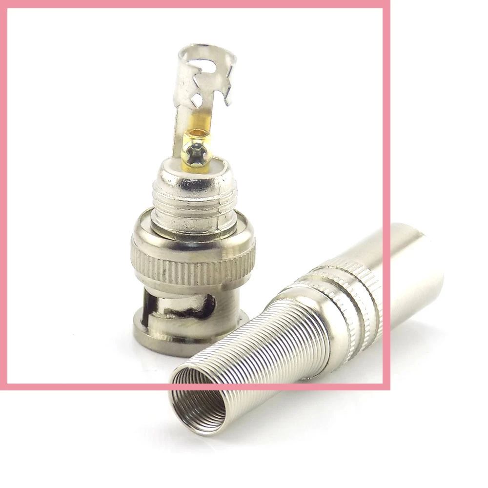 2/10pcs BNC male Connector Jack Coaxial RG59 Twist Spring Adapter Twist-on BNC Male CCTV video Camera  Accessories B6