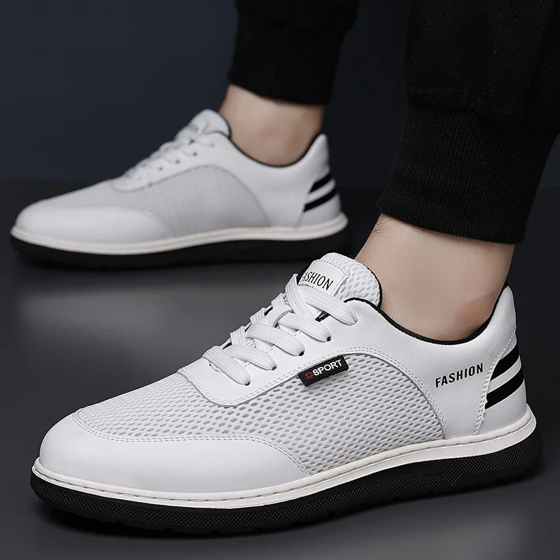 

Spring Summer Men's Casual Sneakers Breathable Mesh Anti Slip Affordable Walking Shoes Comfortable Flat Bottomed Men Board Shoes