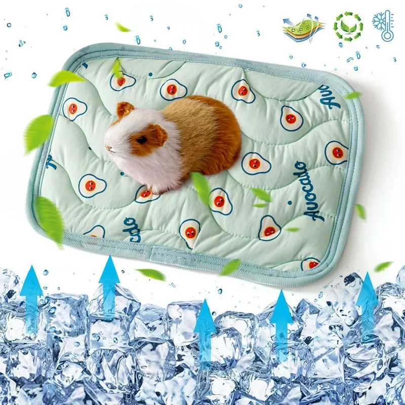 Small Pet Cooler Mat Summer Ice Silk Cool Feeling Pet Mat Hamster Kennel Guinea Pig Chinchilla Rabbit Small Pet Cooling Mat