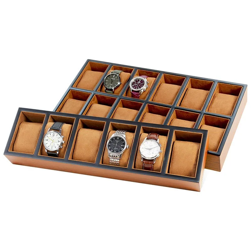 wooden-watch-display-box-flocked-fabric-watches-showcase-tray-luxury-counter-wrist-watch-storage-case-men-watches-organizer