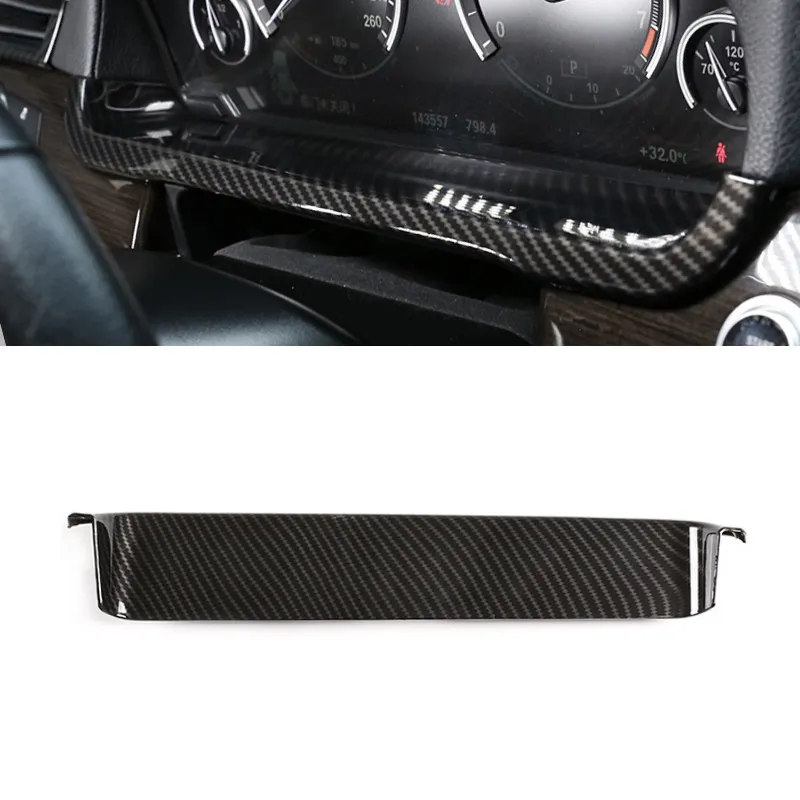 

For BMW 7 Series F01 F02 F03 F04 2009-2014 Car Styling Carbon texture Steering Wheel Dashboard Display Panel Cover Frame Trim