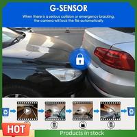 AU63-1 Set 3 Camera Lens Car DVR HD 1080P Dash Camera IR Night Vision 3-Channel Dash Cam Video Driving Recorder 24H Parking Moni