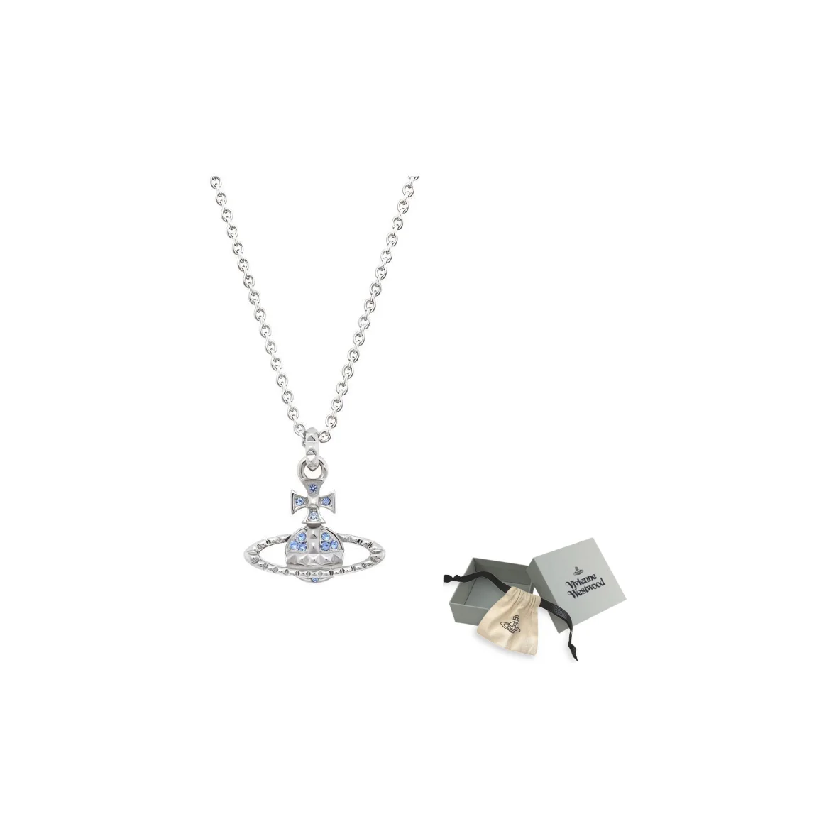

Vivienne Westwood Brass Crystal Necklaces Women's Silver 6302005202W388MY
