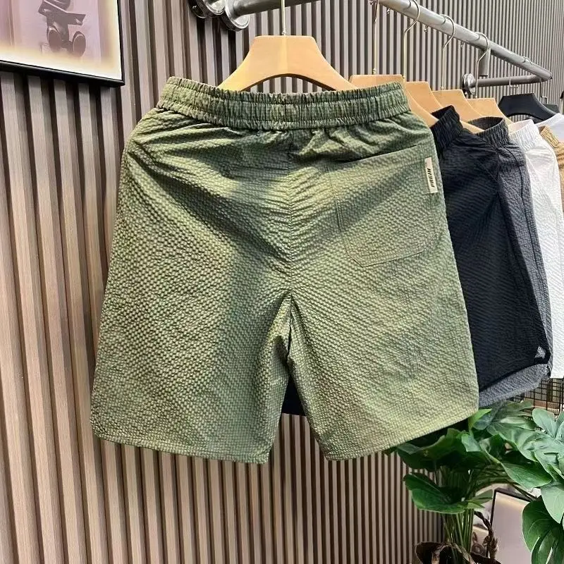 Pantalones cortos ligeros y finos para hombre, Shorts suaves de secado rápido con cordón, transpirables, para correr, deportes, ocio, Playa