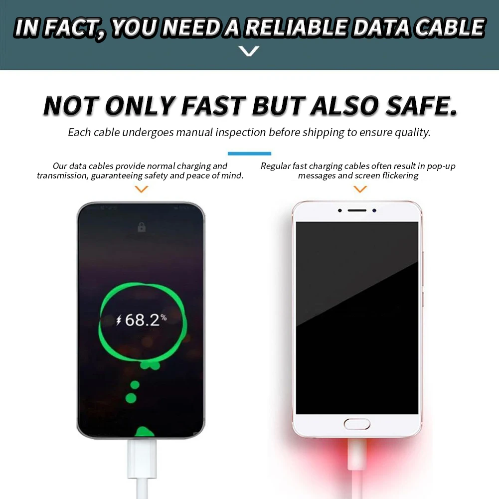 Dual USB Type C Cable 60W PD Fast Charging Cable Dual Plug Type C Charging Cable For Smartphones Tablet Laptop