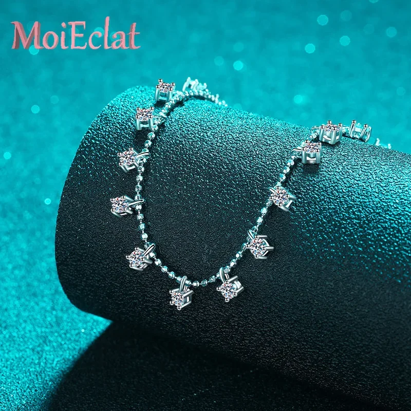 

Stylish 3ct/9ct Full of Stars Moissanite Necklace Jewelry, Platinum PT950 Modern Bridal Clavicle Chain for Women Luxury Gift